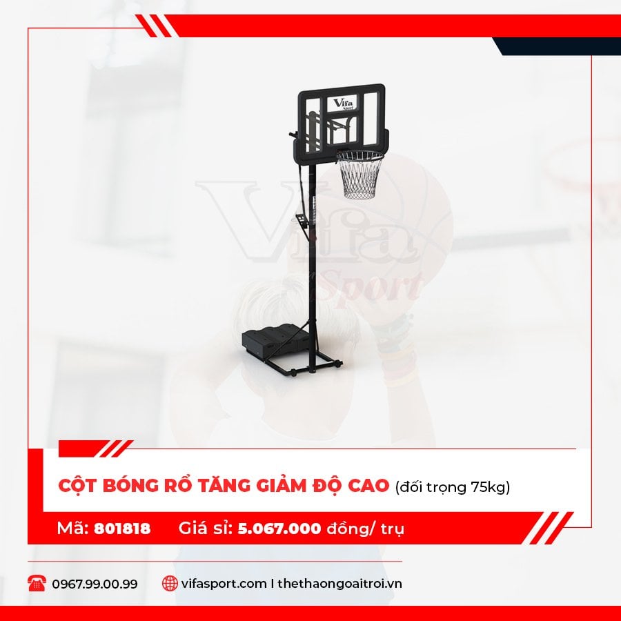 THIẾT KẾ ĐA DẠNG CỦA CỘT BÓNG RỔ TĂNG GIẢM ĐỘ CAO VIFASPORT