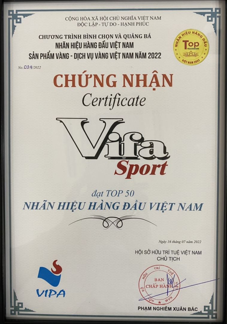 VINH DANH VIFASPORT LÀ TOP 50 NHÃN HIỆU HÀNG ĐẦU &TOP 10 SẢN PHẨM VÀNG VIỆT NAM 2022